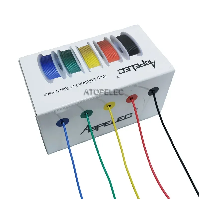 5 рулонов в коробке 30/28/26/24/22/20 AWG гибкий силиконовый провод Луженый OFC медный