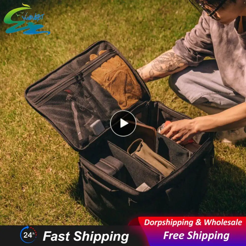 

Large Capacity Tableware Bag Waterproof Kitchen Storage Storage Bag Outdoor Package Camping Bag External Hook Tool Bag Nylon