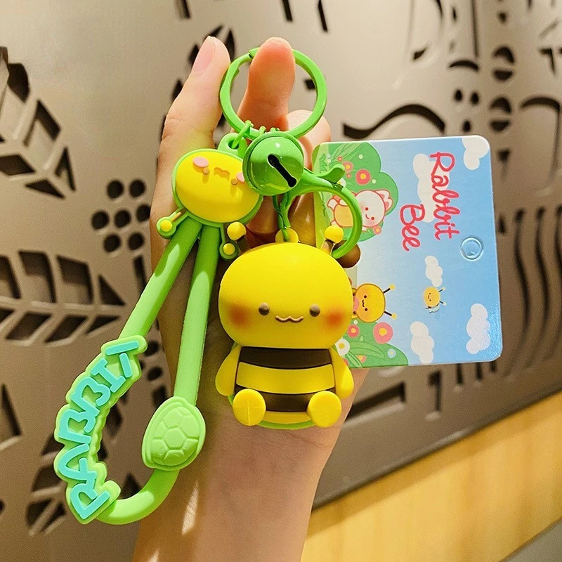 

Creative Cartoon Rabbit Bee Keychain Student Bag Hanger Personalized Fashion Car Key Pendant Keychain for Car Keys