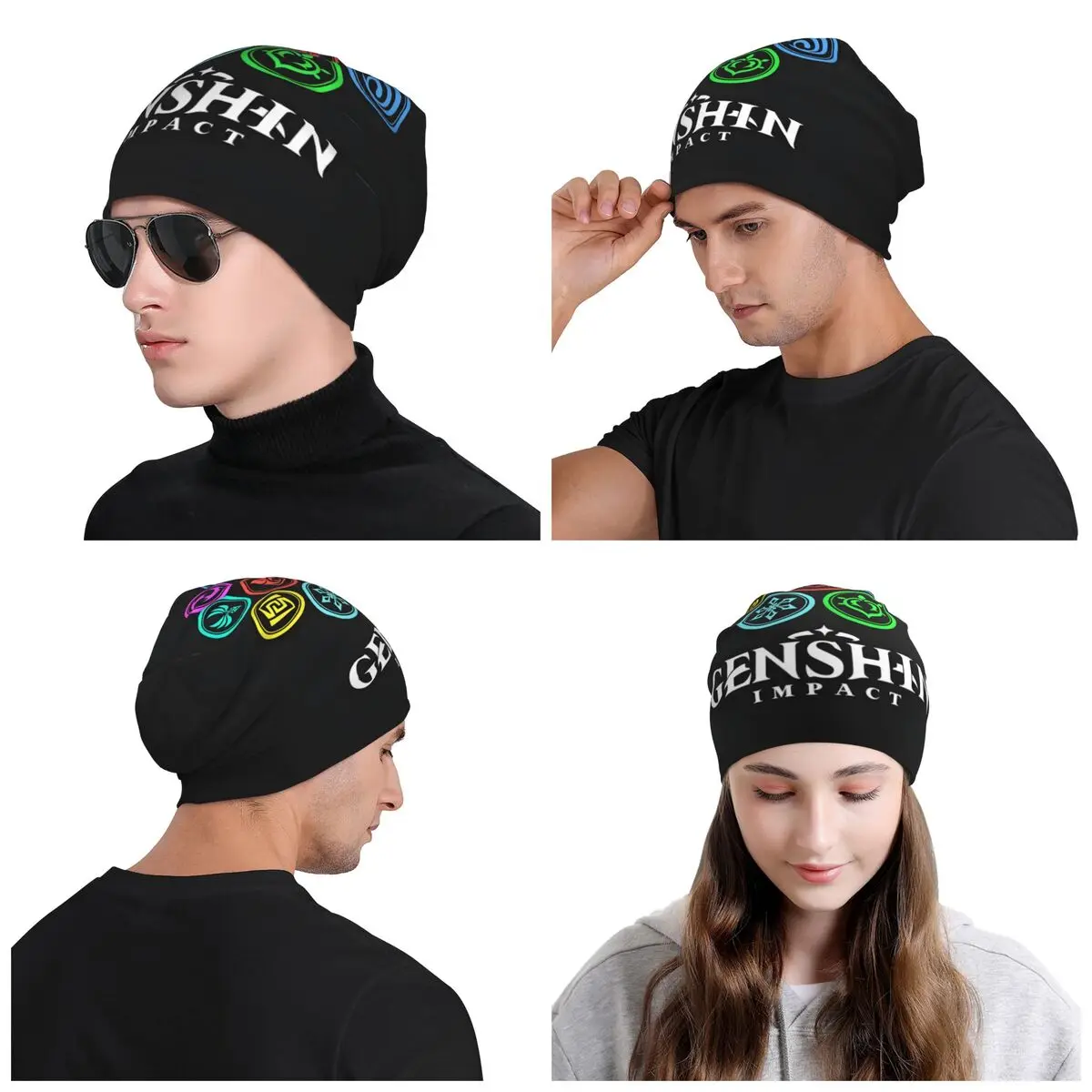 Капот Вязаные шапки Street Genshin Impact Elements Art Anemo Geo Pyro Hydro Beanie Cap Ski Cryo Electro Dendro Шапки Шапки для (art.: 3920d21ab045d) - 3920d21ab045d