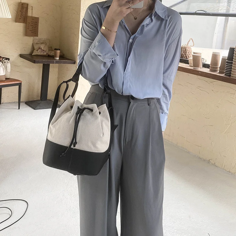 

Повседневная Холщовая Сумка-мешок для женщин, дизайнерские сумки, роскошные сумки через плечо из искусственной кожи в стиле пэчворк, вмести...