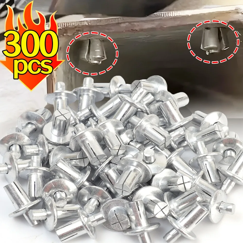 

300/10 шт., расширительные заклепки с молотковым приводом, алюминиевый сплав, стержень из нержавеющей стали, винт, гвозди, заклепка, крепеж, детали оборудования