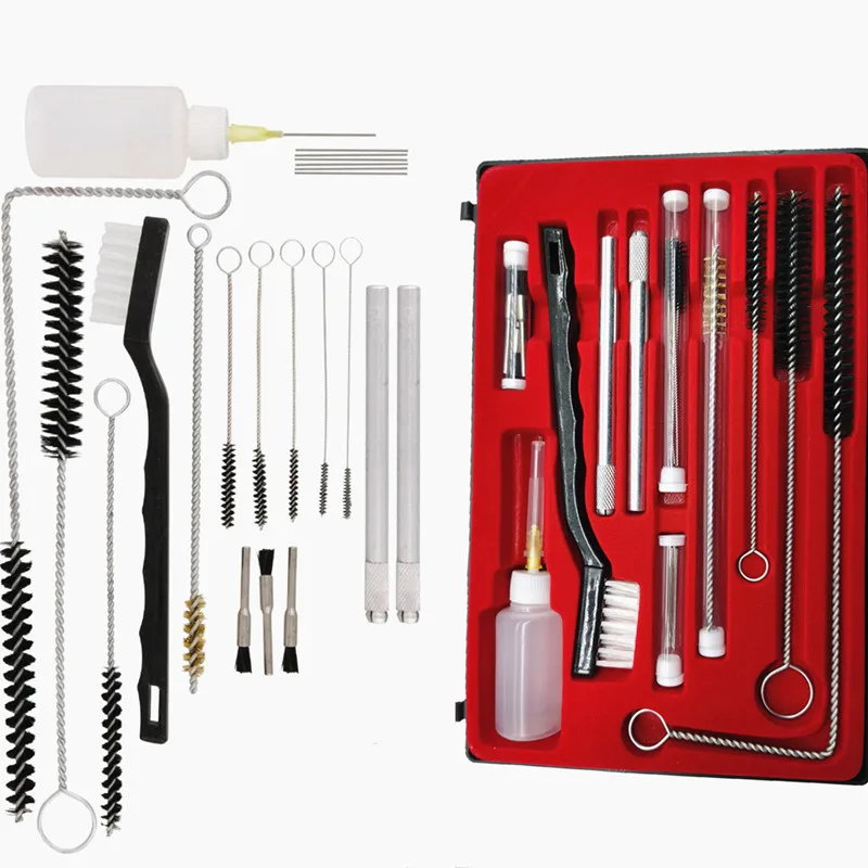 Набор для чистки краскопультов Air Brush Spray Gun Cleaning Kit 27pcs Airbrush Gravity Paint Mini HVLP Detail Set Repair Tool on.