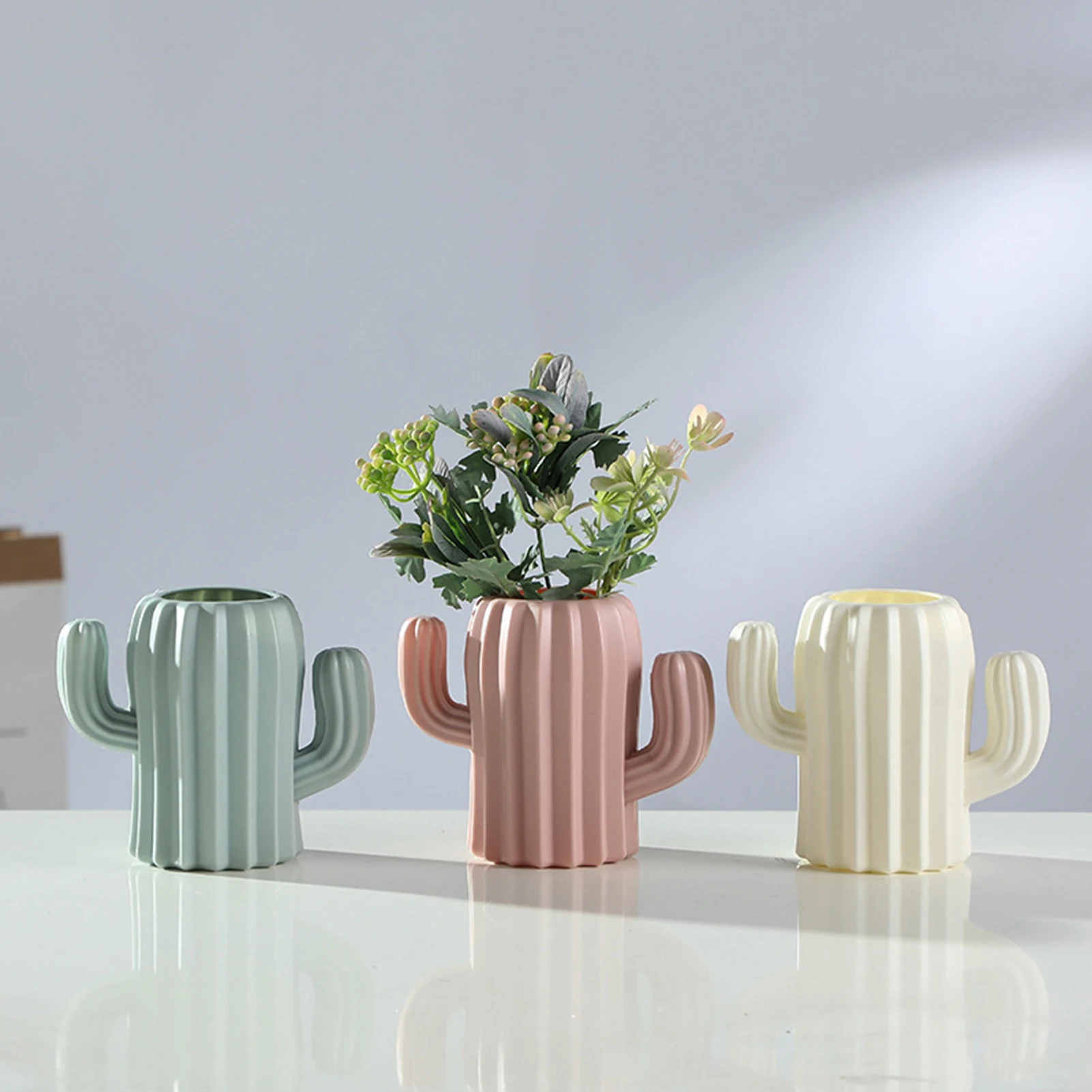

Cute Cactus Shaped Pen Holder Desktop Desk Organizer Multifunction Storage Box Pen Container School Office Stationery Supplies