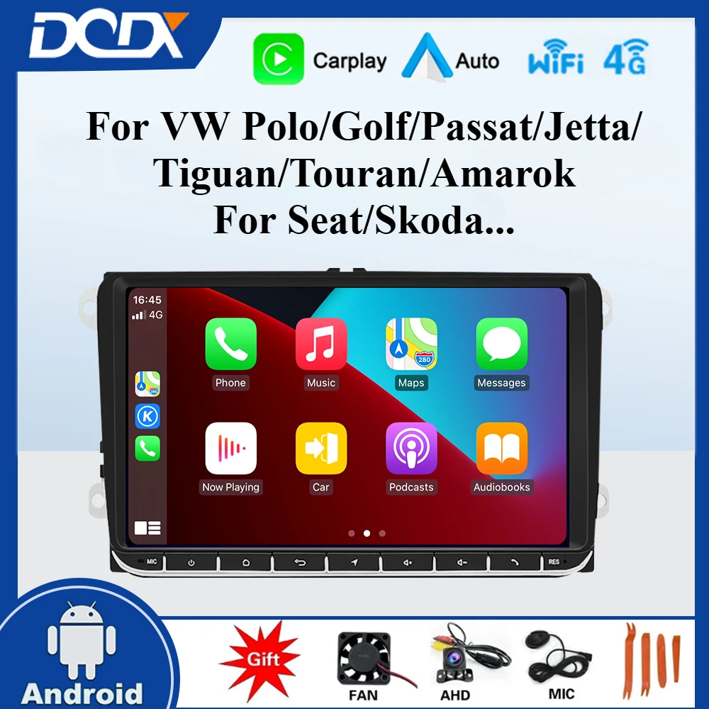 Мультимедийный Автомобильный Плеер Для VW Android 12 9 Дюймов Сенсорный Экран GPS Bluetooth