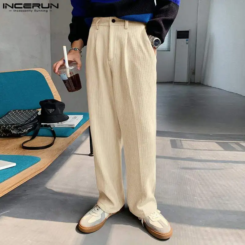 

Fashion Men Shorts Solid Color Button Joggers Corduroy Trousers Men Loose 2023 Streetwear Korean Casual Pantalon S-5XL INCERUN