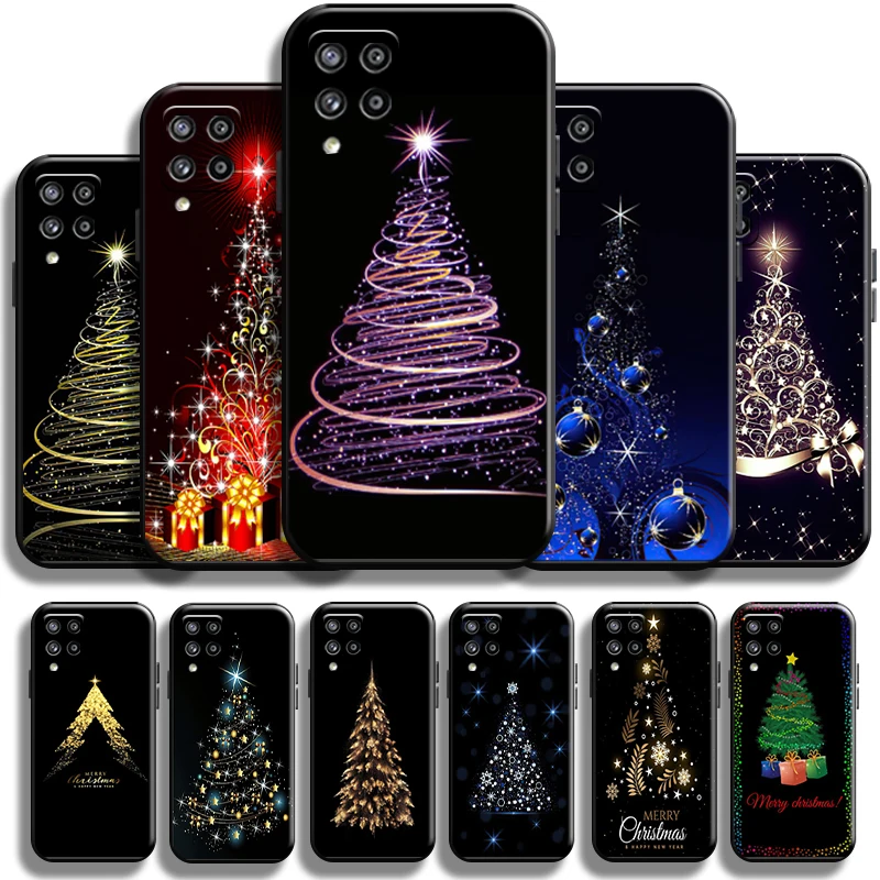 

Merry Christmas Tree Deer Phone Case For Samsung Galaxy M12 Shell Full Protection Liquid Silicon Back Carcasa Shockproof Soft