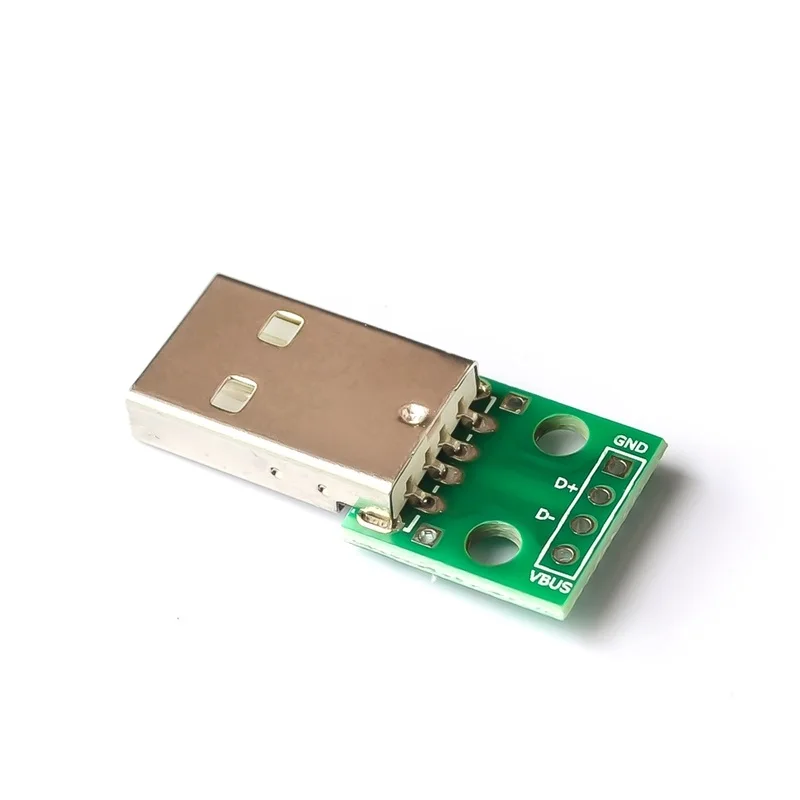 

10pcs/Lot USB Male Head To Dip 2.54mm DIP 4P Turn DIP Adapter Board Already Welded Mobile Phone Power Data Line