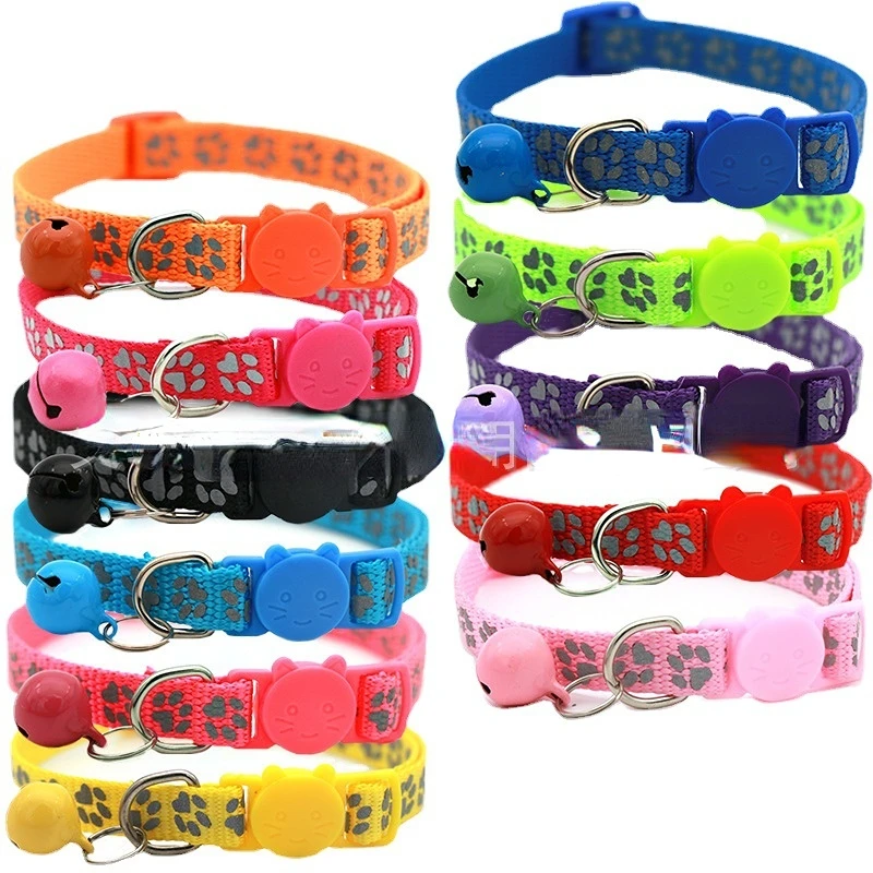 

2pcs Breakaway Cat Necklace Kitten Collar with Bell Colorful Adjustable Buckle Collar Cats Products for Pets Kitten Accessories
