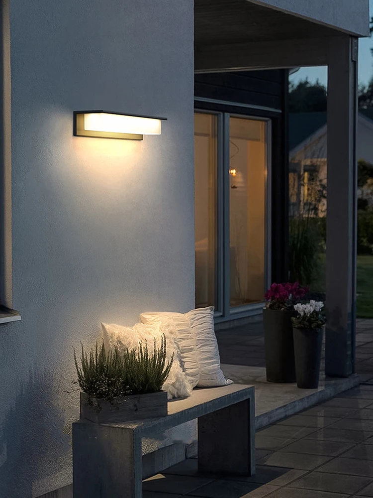 Led Outdoor Wall Lamp Modern Simple Aluminum Wall Lamp Courtyard Lamp Villa Balcony Porch Decorative Lighting Exterior Wall Lamp