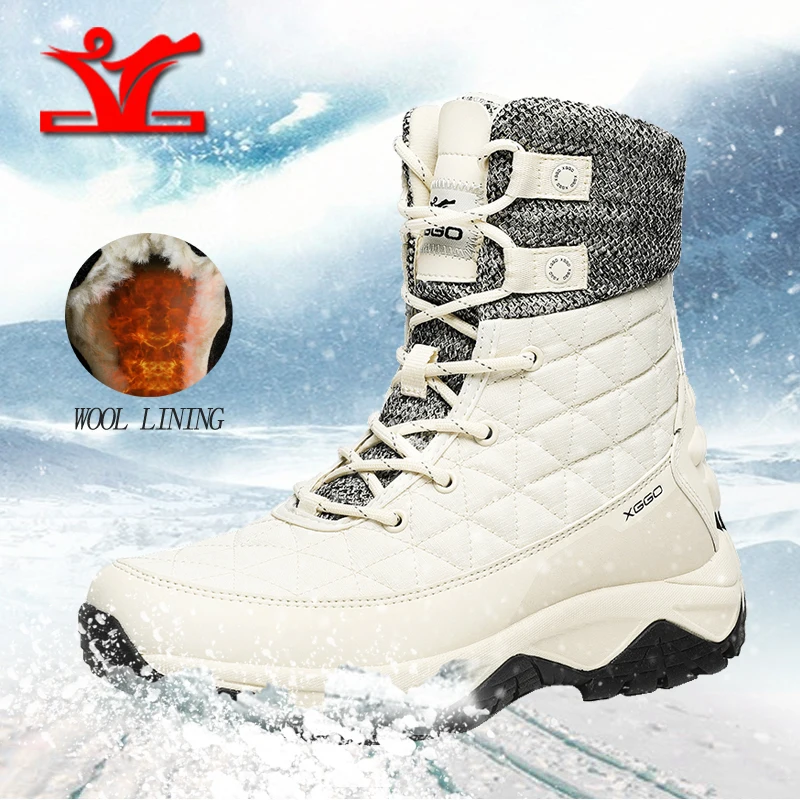 XGGO 2022 Warm Snow Boots Women Hiking Shoes Winter Plush Lining Sneaker Men Climbing High Mountain Sport Shoes Tourism Boots