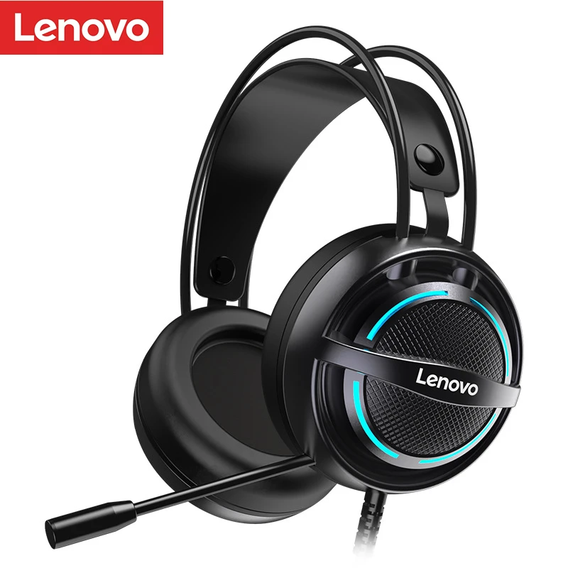 

Игровые наушники Lenovo G30, проводная гарнитура с объемным звуком, с микрофоном, Hi-Fi наушники для компьютера, PS4