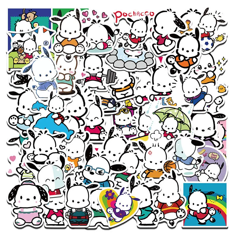 New 50 Pieces Kawaii Kuromi Stickers Cute Hello Kitty for Laptop Case Girls Sanrio My Melody Anime Kids Toys |