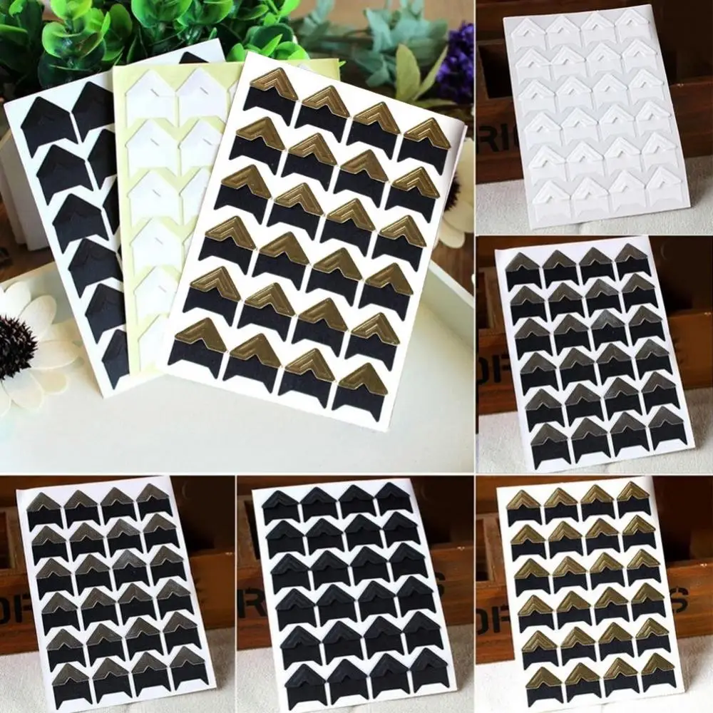 120 шт./лот 5 листов сделай сам винтажные угловые наклейки из крафт-бумаги для