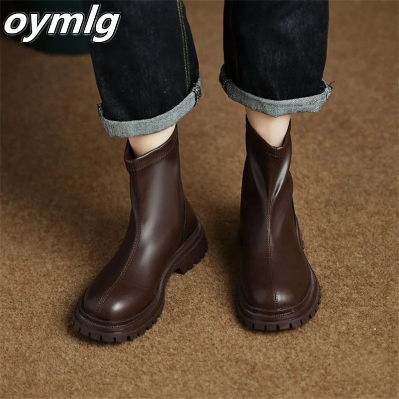 

Thick Sole Thin Boots Women's Shoes 2022 New Autumn Brown Small Ankle Boots Black Short Boots women boots