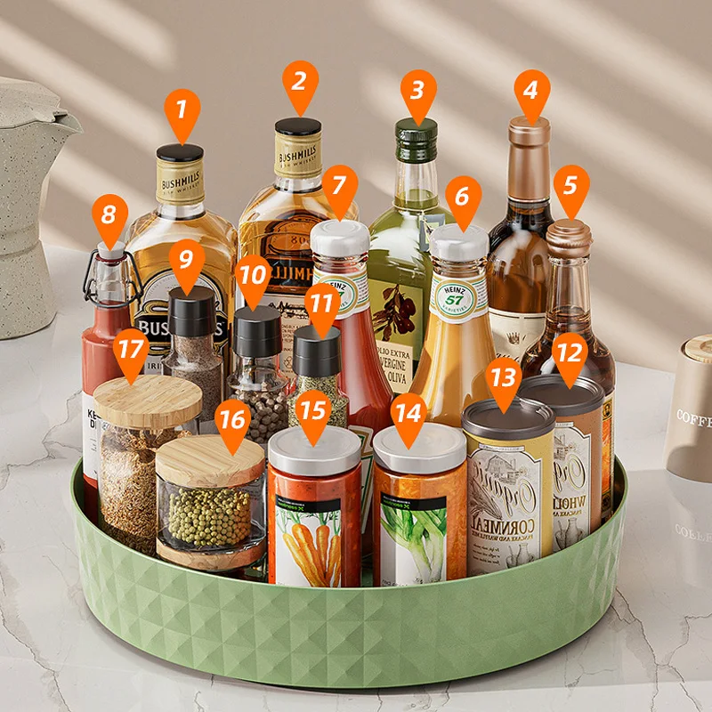 Круглый пластиковый контейнер для хранения прозрачный вращающийся