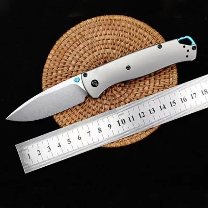 High Quality BM 535 Tactical Folding Knife TC4 Titanium Alloy Handle D2 Blade Stone Wash Outdoor Pocket Knives