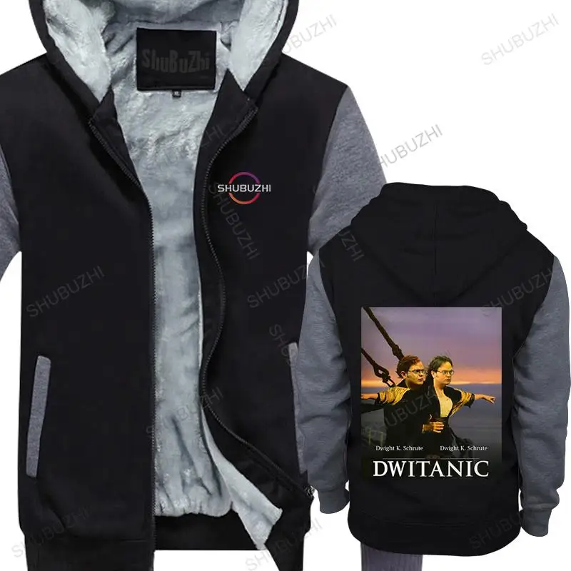 

new fashion sweatshirt men high quality fall winter hoodie Titanic Dwight Schrute Dwitanic homme brand cotton thick jacket hoody