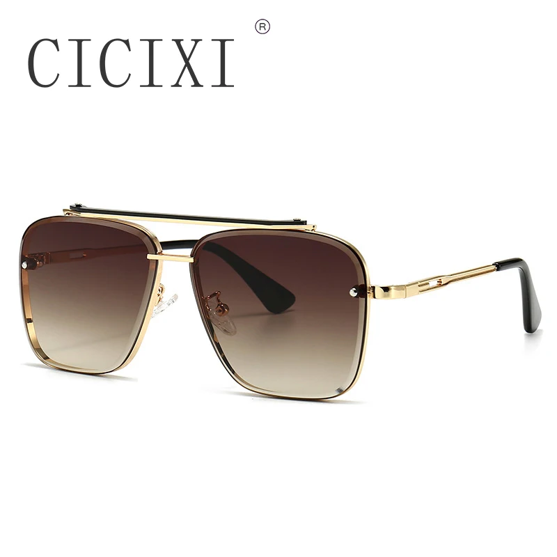 

CICIXI Fashion Pilot Gradient Cool Sunglasses Women Men Vintage Brand Design Gold Sun Glasses Oculos De Sol