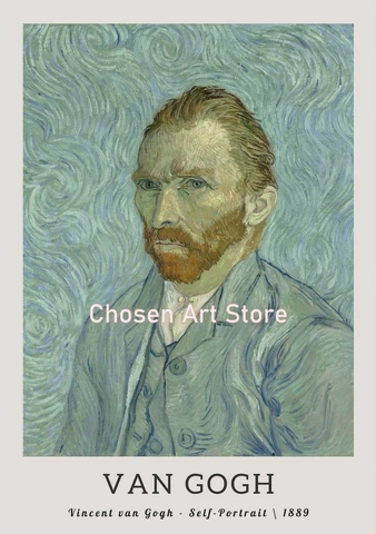 Картина на холсте Ван Гога для автопортрета, постеры для выставки известных художников, настенные картины, винтажный декор для кафе, комнаты, дома