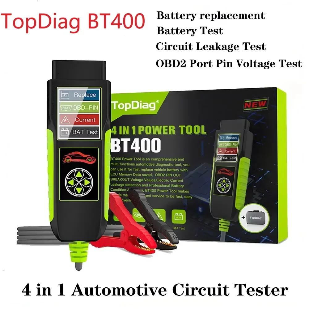 Фото TopDiag BT400 автомобильный сканер OBD2 интеллектуальный тестер батареи анализатор батареи OBD сканирование 12 В/24 В автомобильный диагностический инструмент №2