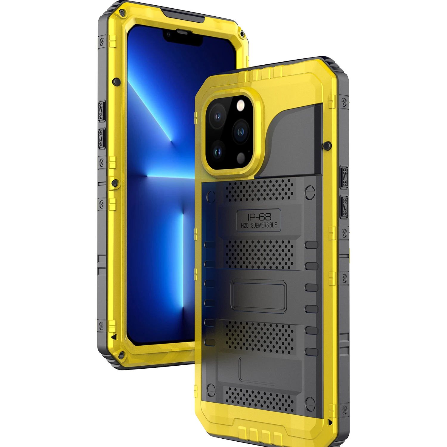 

Оригинальный ударопрочный водонепроницаемый чехол для iPhone 13 Pro Max силиконовый металлический бампер рамка пленка из сплава Защитная крышка объектива камеры