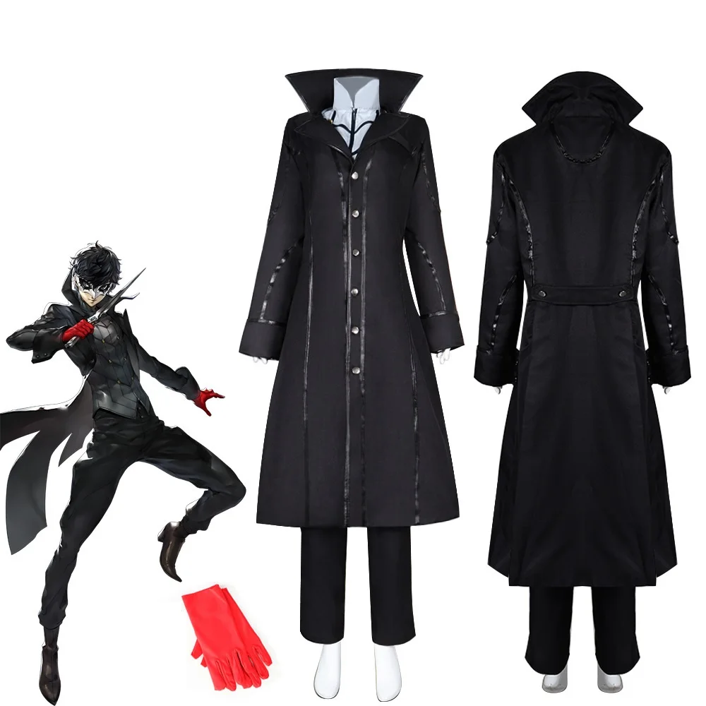 

Game Persona 5 Cosplay Amemiya Ren Joker Akira Kurusu Costume Men Outfit Uniform Full Suit Halloween Carnival Costumes