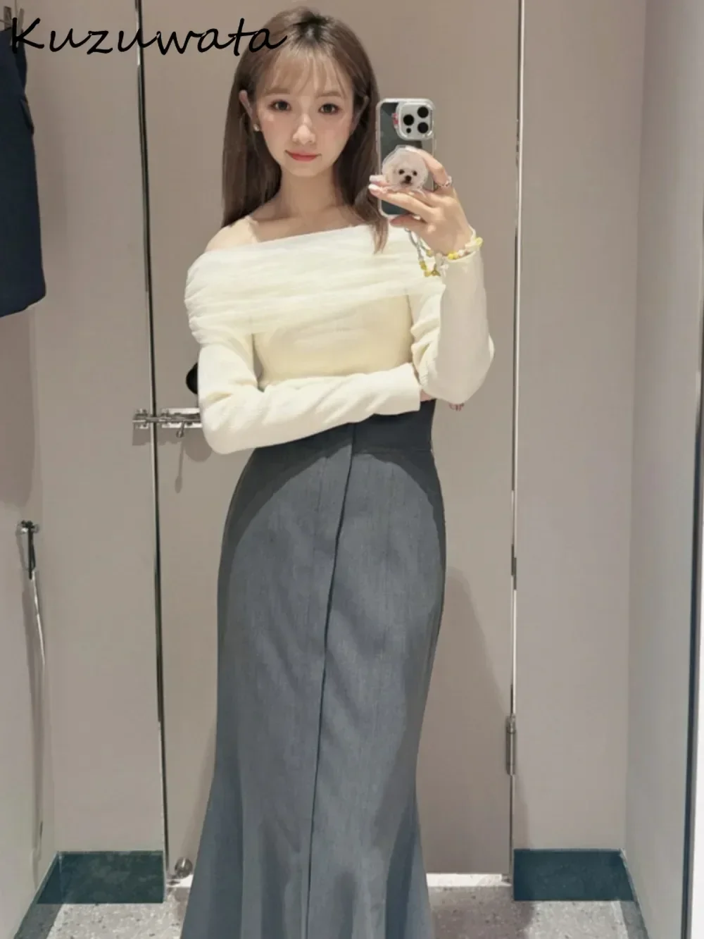 Kuzuwata Литературный светский стиль Роскошные нежные Faldas Высокая талия Русалка на