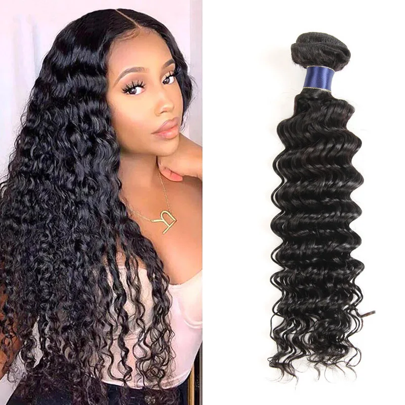 

Пряди человеческих волос YATUWIN с глубокой волной, 28 Дюймов, 30 дюймов, бразильские пряди человеческих волос без повреждений, наращивание натур...