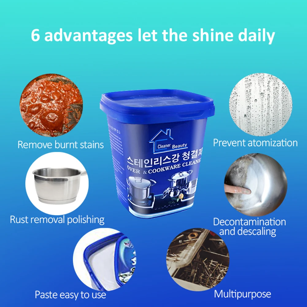 

500g Rust Remover Kitchen Stainless Steel Pot Pan Kitchenwares Stain Dirt Cleaner Kitchen Clean Tool Rust Remover