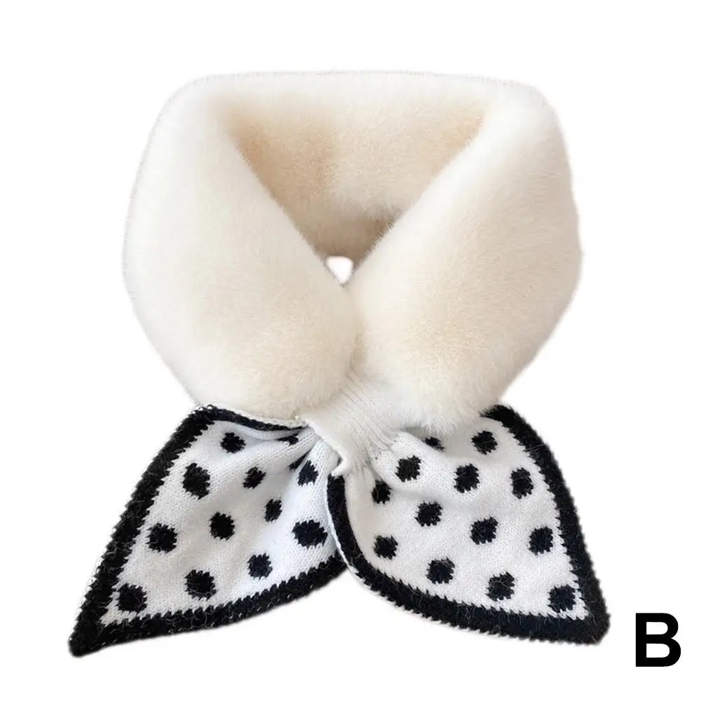 Вязаная Шаль из искусственного кроличьего меха перекрестный шарф воротник