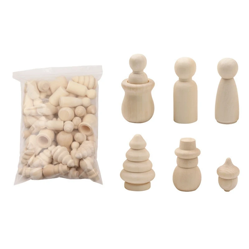 

46 шт., детский деревянный граффити из натурального дерева