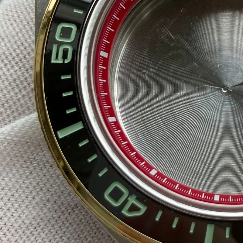 Watch Modify Parts Solid 42mm Stainless Steel Samurai Case Black Green Insert Suitable For NH35/36/4R/6R Movement