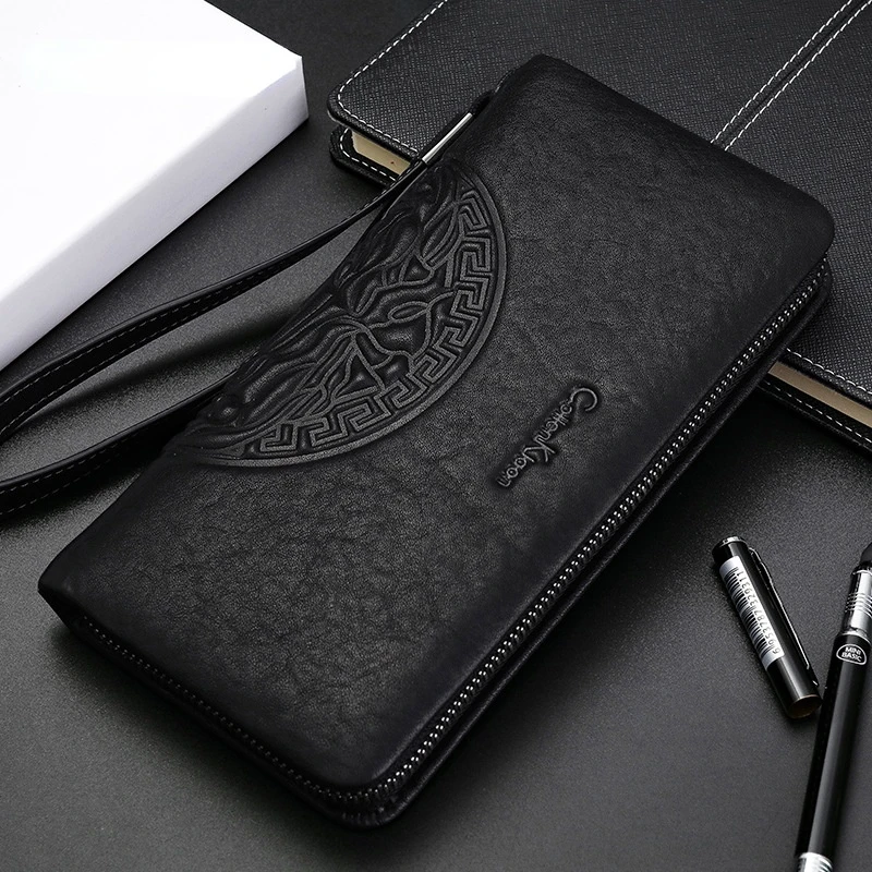 

Genuine Leather Men Car Key Wallet Fashion Brand men Multifunction Keys Organizer Coin Purse Bag gentleman Circular pattern bag