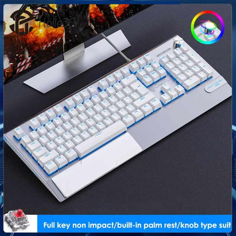 

Mechanical Touch Wired Usb Keyboard Made Of Aluminum Alloy A Variety Of Rgb Cool Light Game Machinery Keyboard Mouse Keyboard