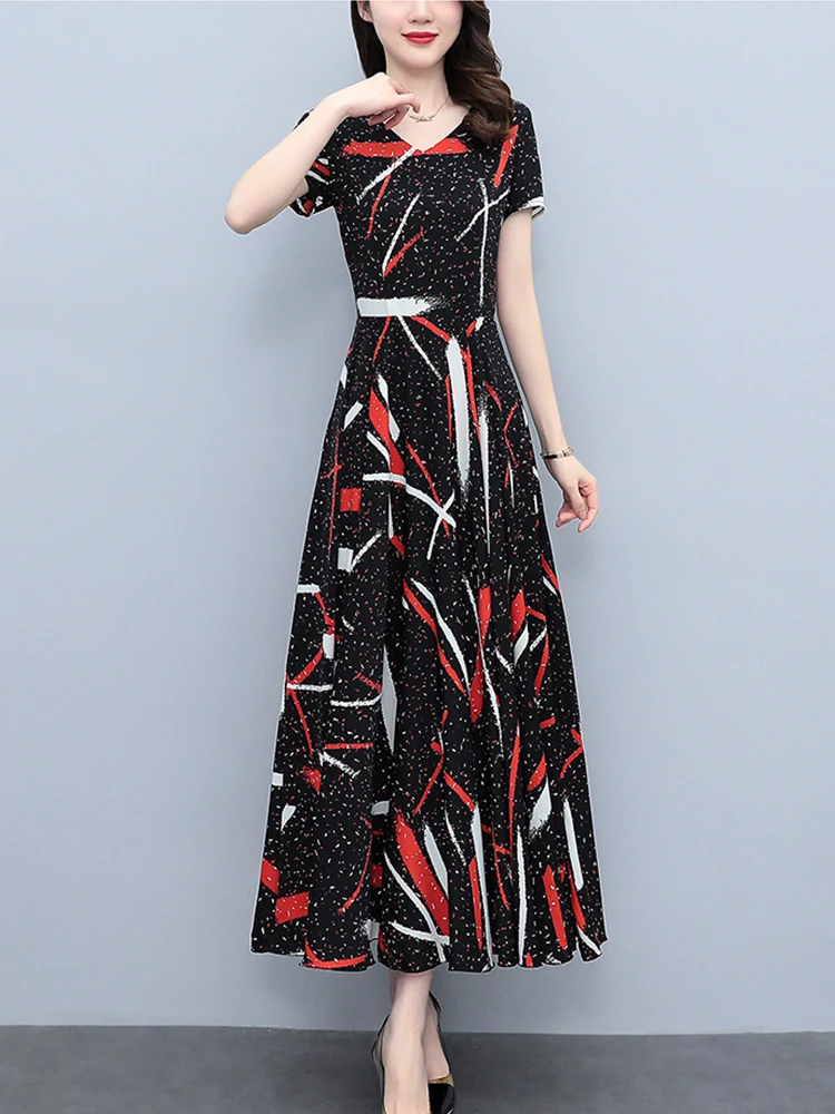 

Summer Floral Chiffon Vintage Midi Dress Boho Beach Maxi Evening Long Dresses For Women Elegant Bodycon Party Korean Luxury 2023