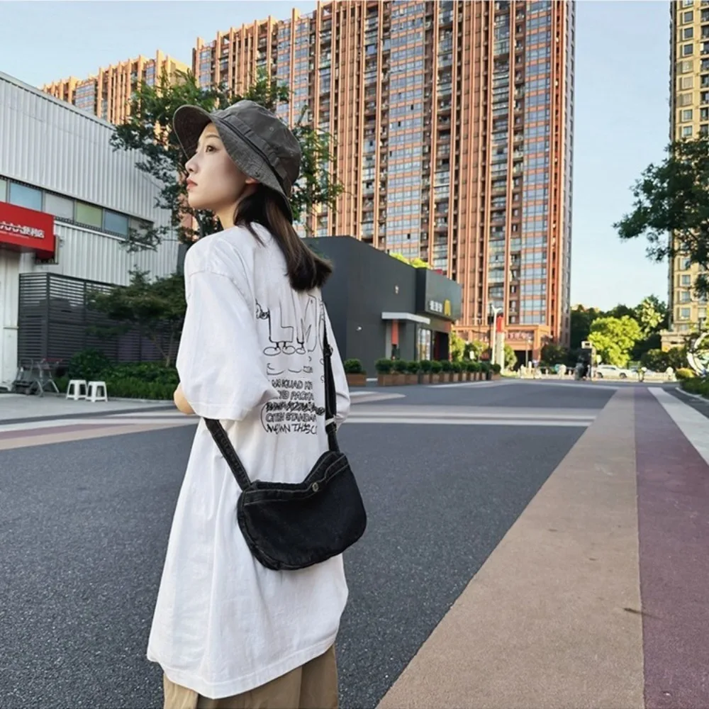 Магнитная джинсовая сумка на плечо молнии винтажная ковбойская сумка-хобо