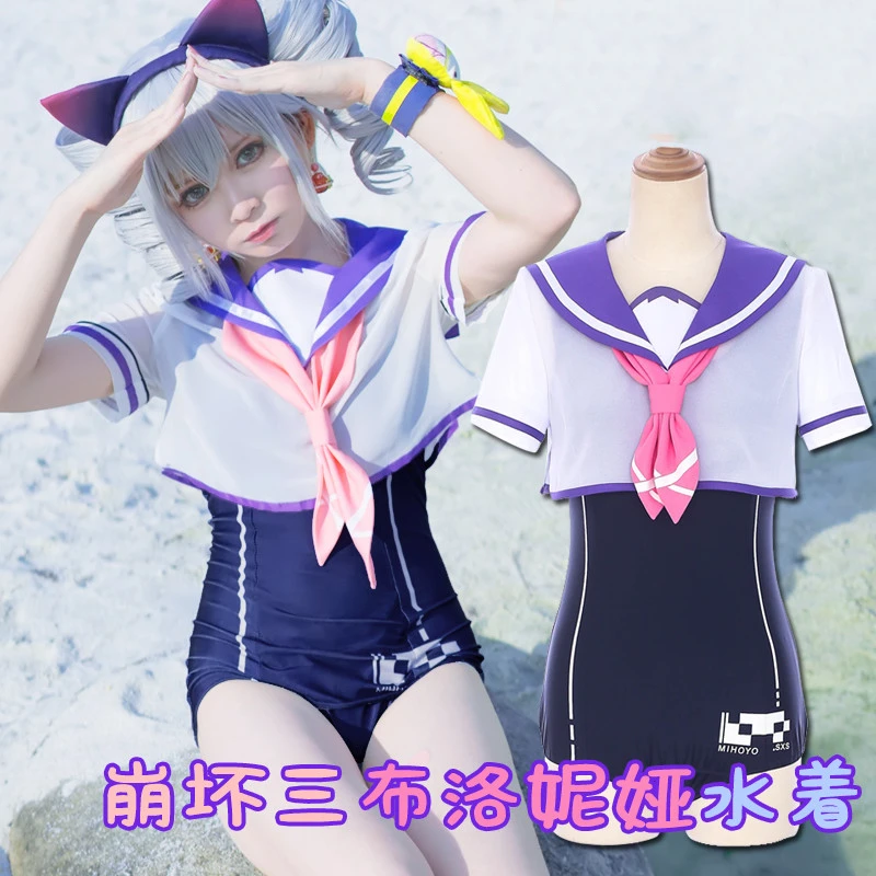 

Комплект школьного костюма Honkai Impact 3, с париком, для косплея