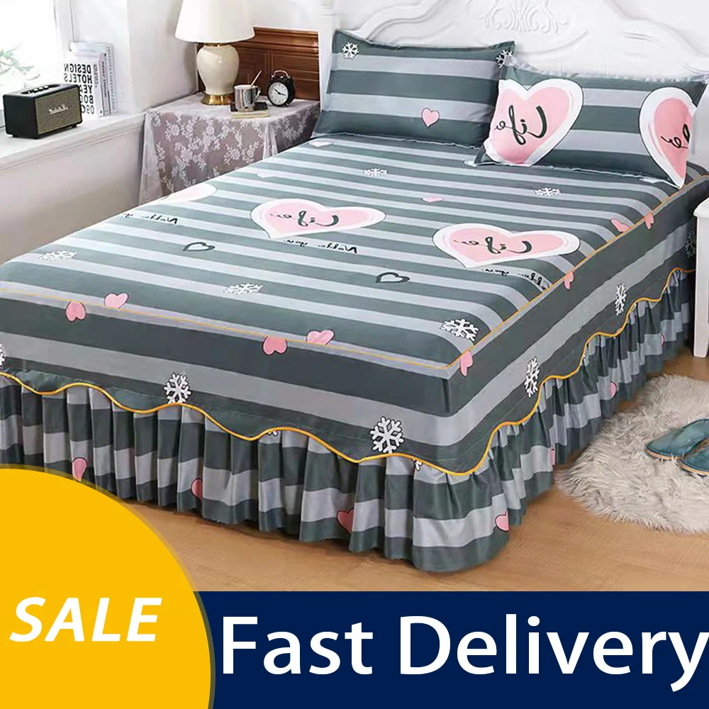 Набор постельного белья из 3 предметов "Принцесса" стильный, дышащий, с защитой от скольжения, желтый, стираемый.