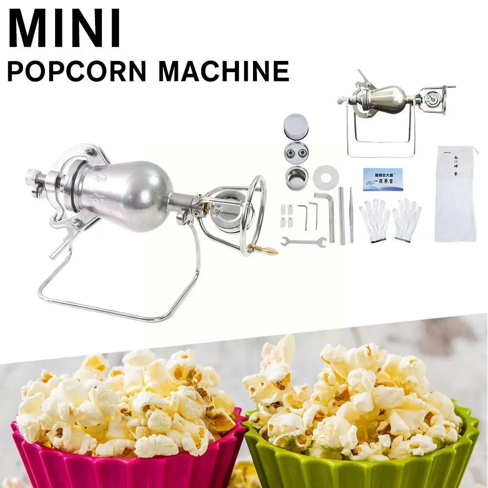 

Kitchen Stainless Steel Automatic Mini Popcorn Machine Maker Popcorn Fashioned Cranked Popcorn Pots Hand Old Small Home Z7W5
