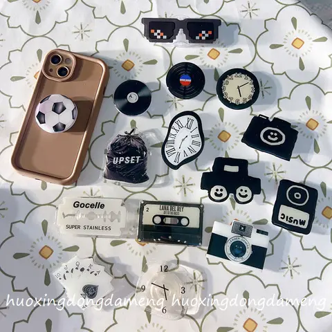 Черная магнитная лента для телефона Grip Tok Griptok, подставка для iPhone, забавный складной держатель для беспроводной зарядки