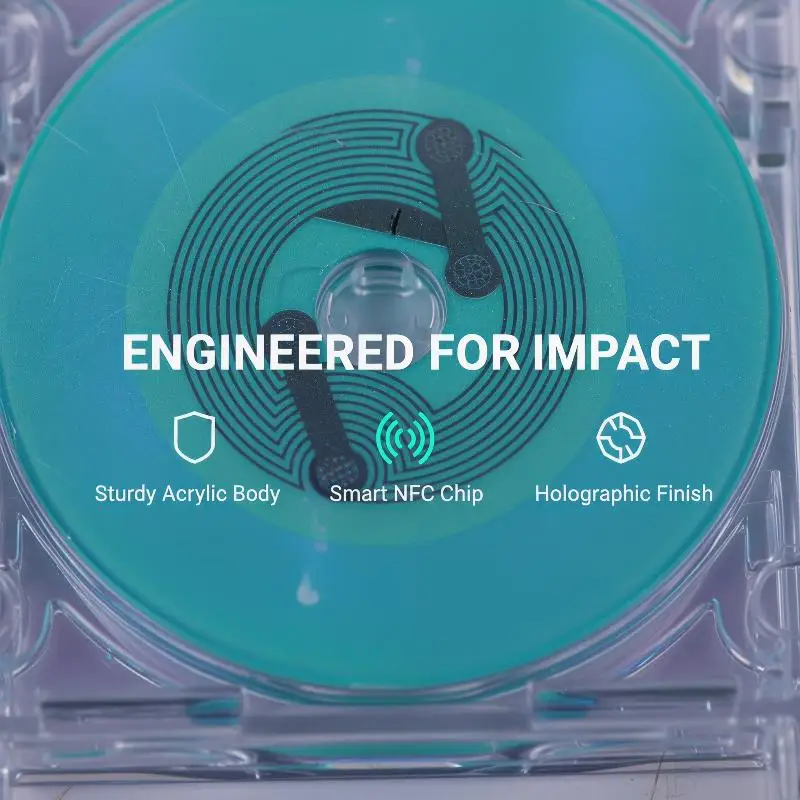 Фото 1 шт. мини-брелок NFC в виде виниловой пластинки CD, музыкальный кулон, прозрачный корпус, подарок для фанатов K-pop, любителей музыки, украшение для сумки, ключей №1