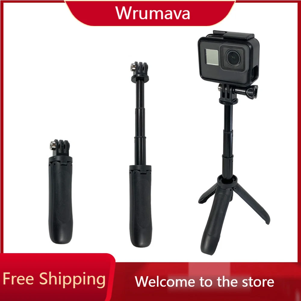 

Wrumava Foldable Tripod Mini Portable Tripod Monopod for GoPro 11/10/9/8/7/6/5/4+3 Black Session Osmo Action Camera Accessories