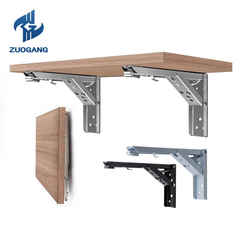 ZG Bracket Wall Mounted Bench Table Shelf Support Hidden Furniture Hardware Folding Triangle |