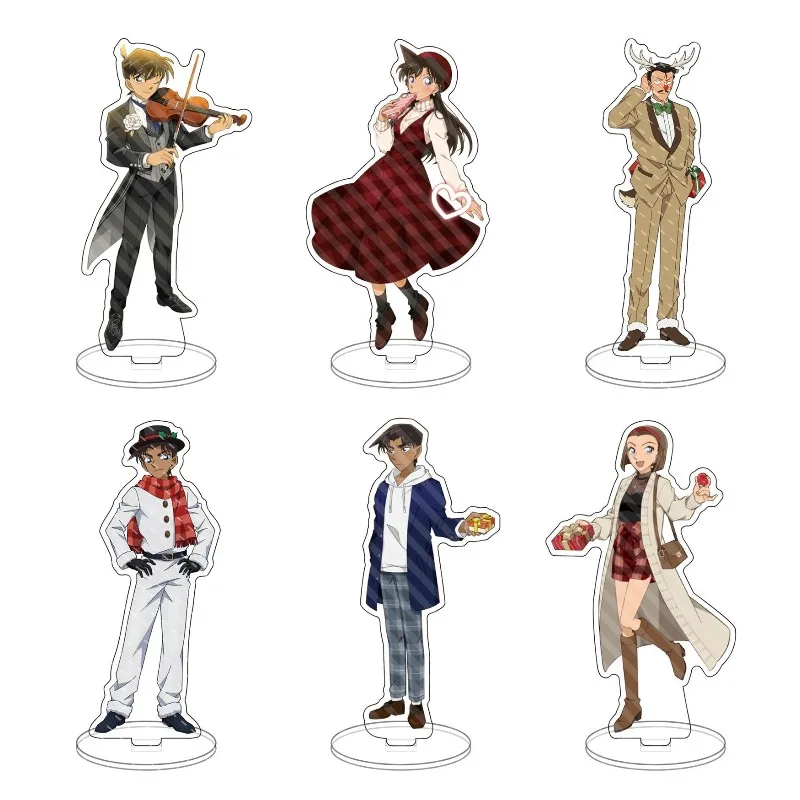 

15CM Hot Anime Detective Conan Figures Mouri Ran Kudou Shinichi Mouri Kogorou Acrylic Stands Model Plate Decor Toy Xmas Gifts