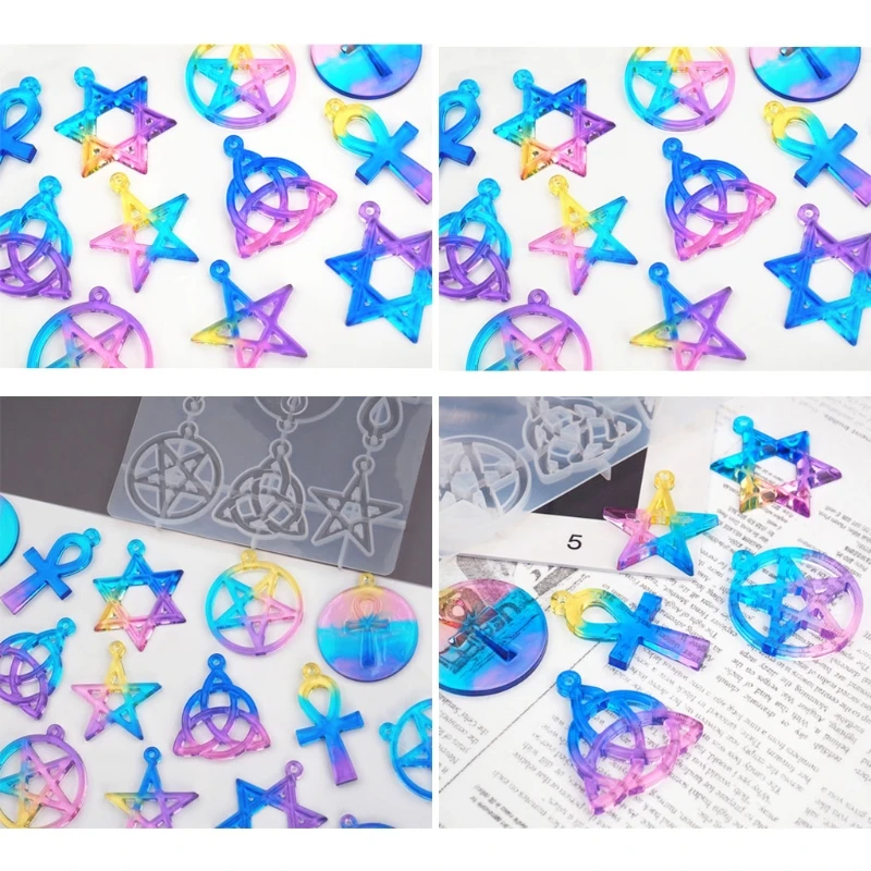 DIY гексаграмма духовный амулет кулон смоляная форма пентаграммы формы для звезд