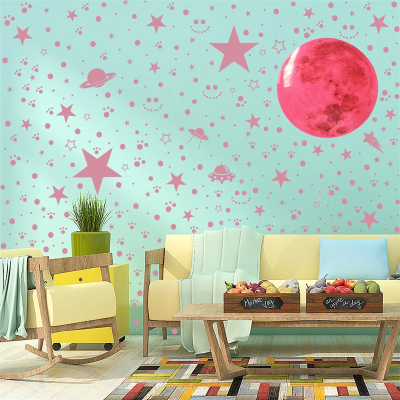 

Luminous Wall Sticker DIY Star Moon Stickers for Kids Rooms Living Room Bedroom Decoration Refrigerator Sticker Home Decals New