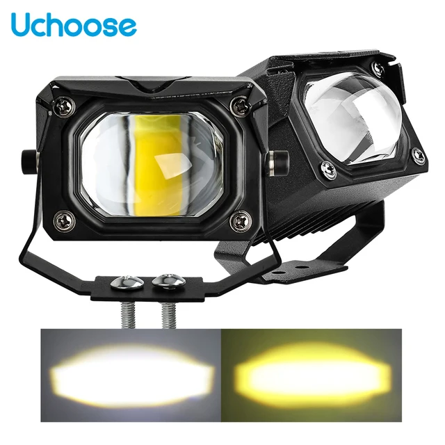 

U9PULS A Pair Motorcycle Fog Lights Paving Lights Two-color Work Spotlights High Beam Super Flash Suitable For All Cars