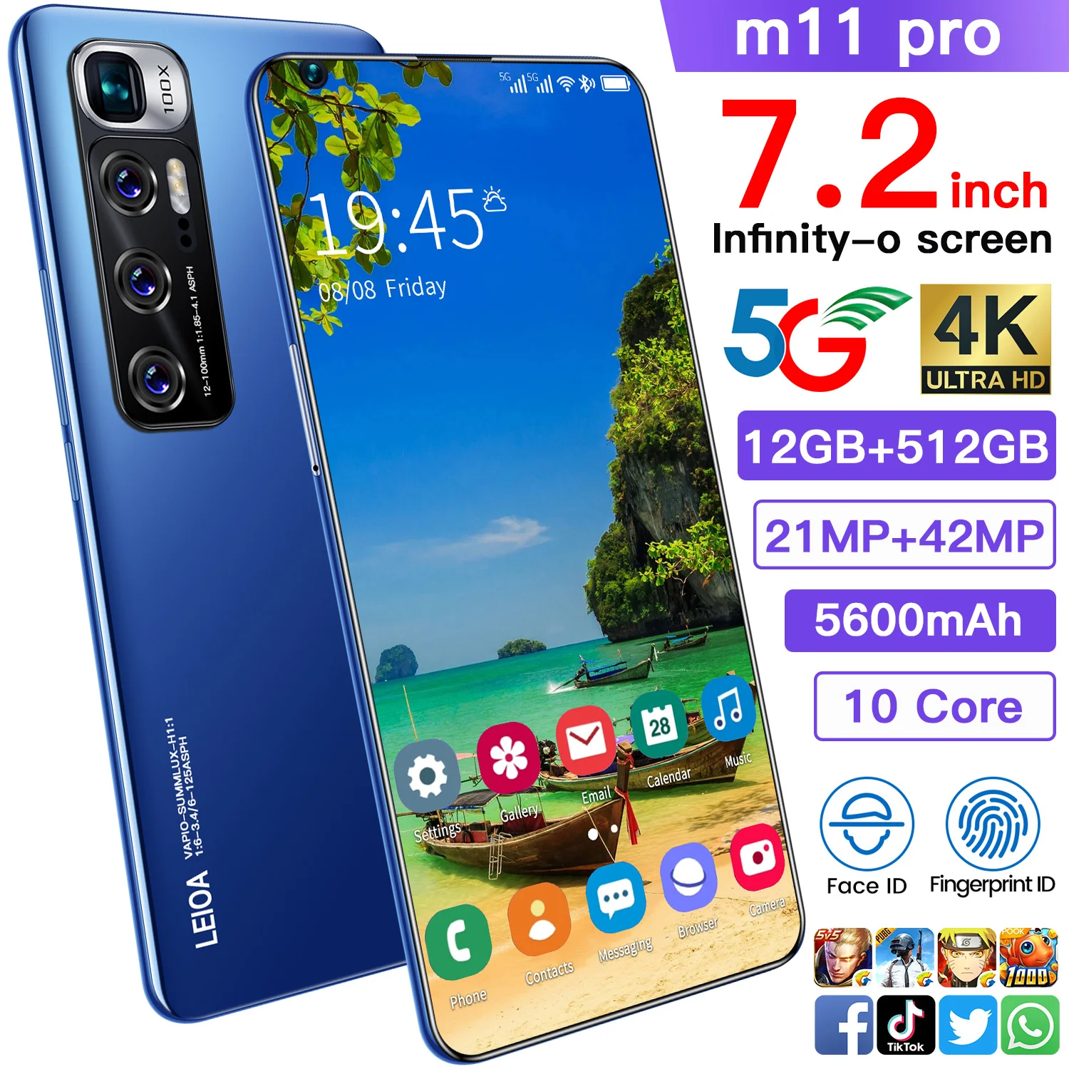 m11 pro 10 0 android phone 7 2 inch 12gb ram 512gb romsmart phone dual sim unlocked mtk 6799 deca core mobile phones free global shipping
