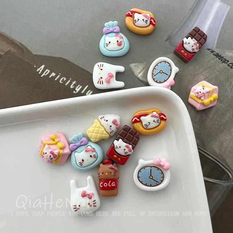 10 шт. miniso hello kitty печенье хлеб мороженое мультяшные подвески для ногтей